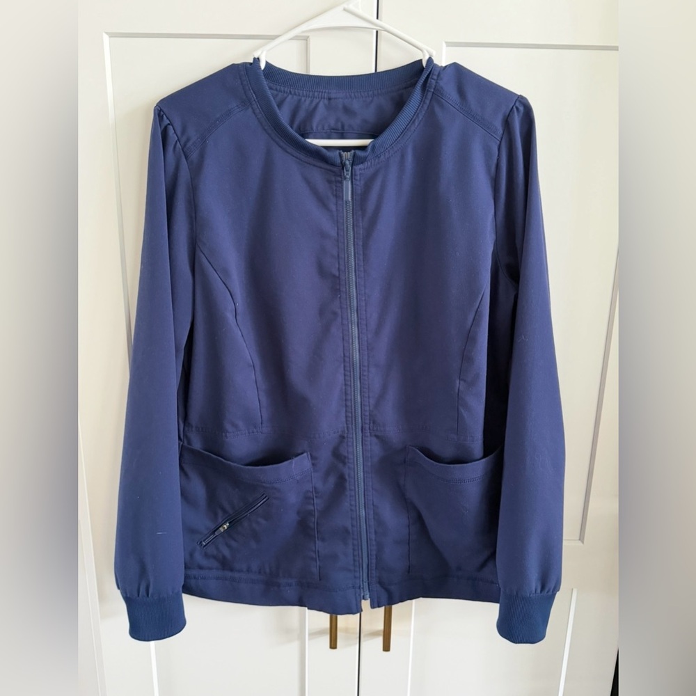 Grey's Anatomy by Barco Spandex STRETCH Women’s 3-Pocket Zip Front Jacket Size M